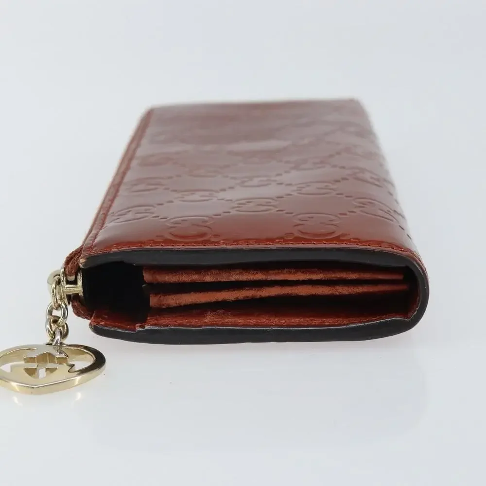 Gucci GG Canvas Shiny Guccissima Wallet Orange